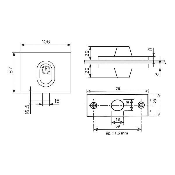 Serrure en applique monopoint n° 1358 photo du produit visuel_1 2XL