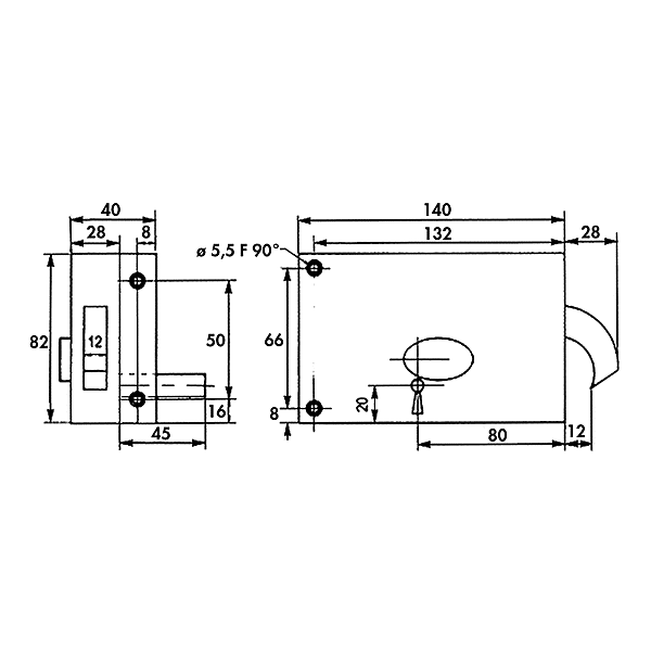 Serrure en applique monopoint pour portail coulissant FC 376 B photo du produit visuel_1 2XL