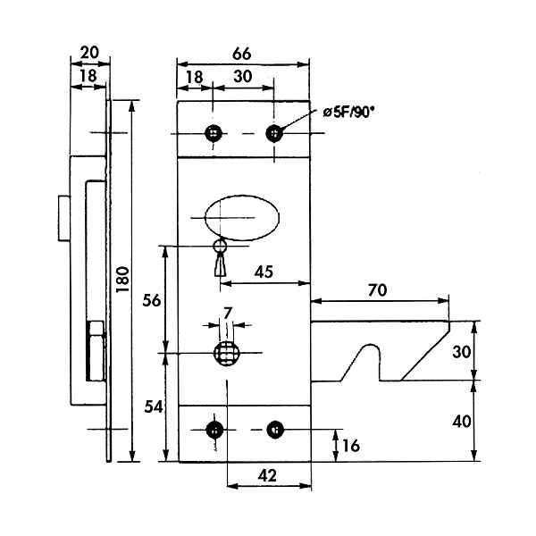 Serrure en applique monopoint pour portail coulissant FC0395 photo du produit visuel_1 2XL