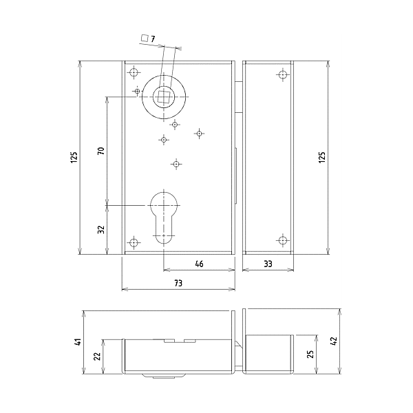 Serrure en applique monopoint pour grille ou portail S719 / S729 photo du produit visuel_1 2XL