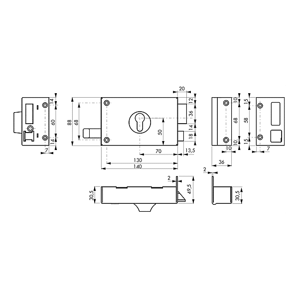Serrure en applique monopoint pour porte d'entrée confort photo du produit visuel_1 2XL