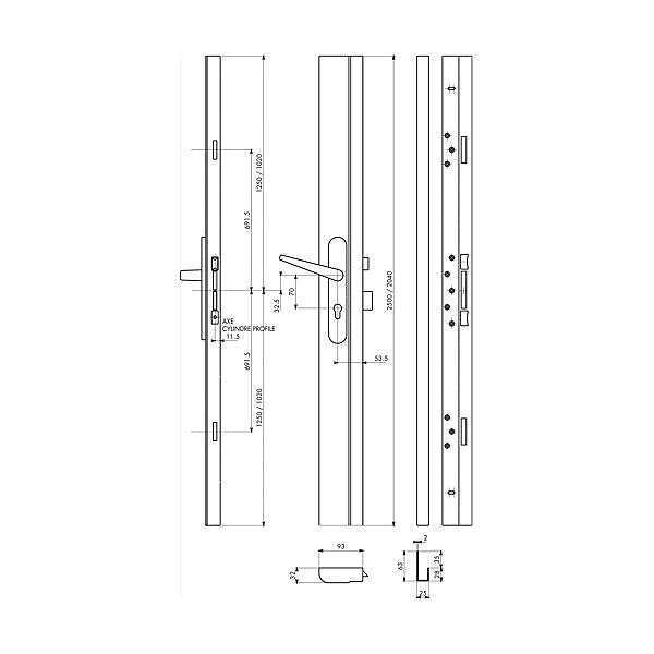 Serrure en applique multipoints Tribando standard photo du produit visuel_1 2XL