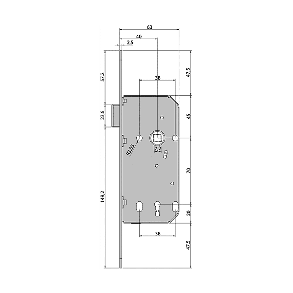 Serrure magnétique à encastrer monopoint B-FRANCE photo du produit visuel_1 2XL