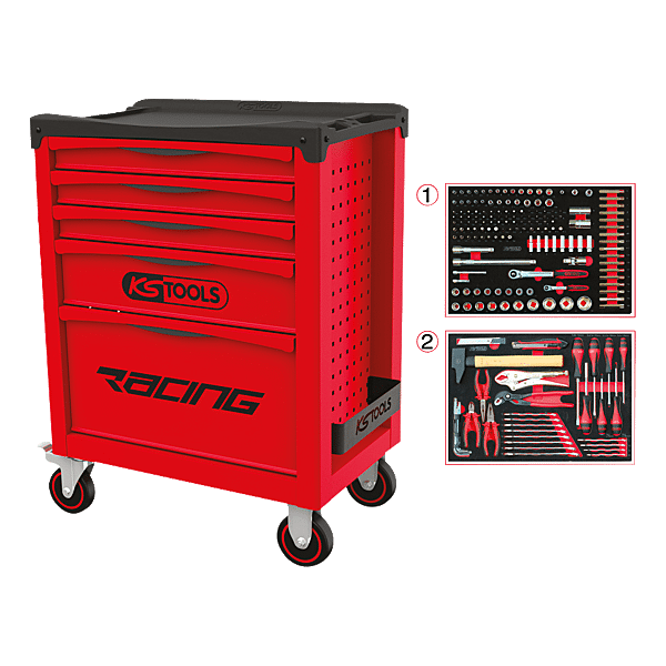 Servante d'atelier garnie 5 tiroirs 184 outils Racing photo du produit visuel_1 2XL