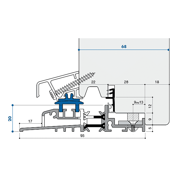 Seuil magnétique 20/68 TMAG 01 photo du produit visuel_1 2XL
