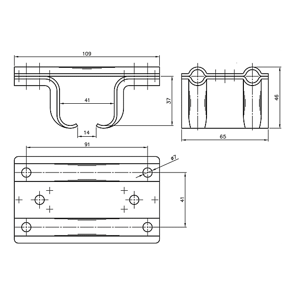 Support plafond pour rail photo du produit visuel_1 2XL
