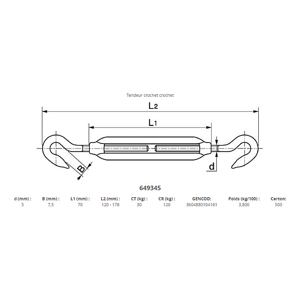 Tendeur lanterne à 2 crochets photo du produit visuel_1 2XL