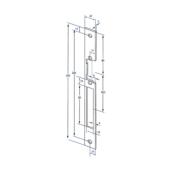 Têtière plate n°445 pour gâche électrique photo du produit visuel_1 2XL