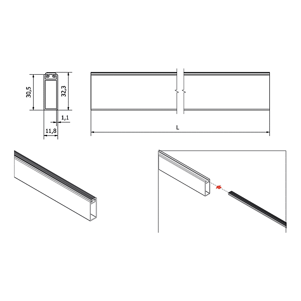 Tube rectangulaire photo du produit visuel_1 2XL