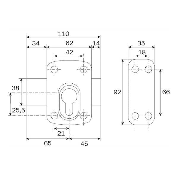 Verrou à cylindre européen CITY (Arnov) photo du produit visuel_1 2XL