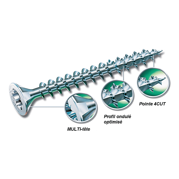 Vis à bois tête fraisée Torx acier Wirox photo du produit visuel_1 2XL