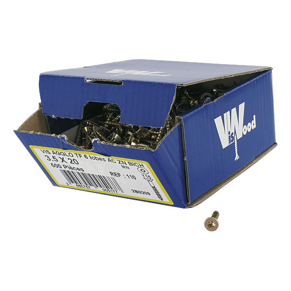 Vis à bois tête fraisée Torx acier zingué bichromaté photo du produit visuel_1 2XL