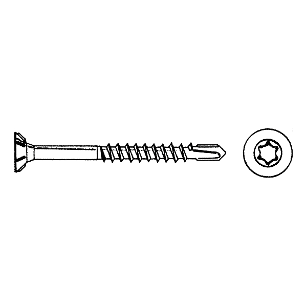Vis autoforeuse tête fraisée Torx acier zingué blanc photo du produit visuel_1 2XL