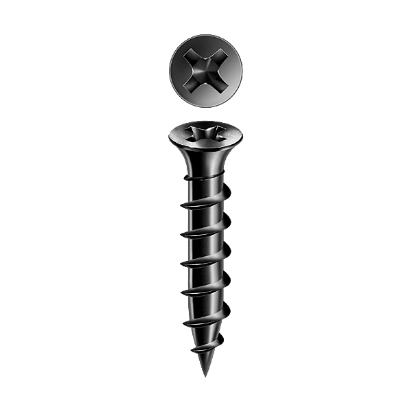 Vis double plaque de plâtre tête trompette Phillips acier phosphaté noir photo du produit visuel_1 2XL