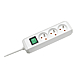 visuel1 Bloc 3 prises terre avec interrupteur blanc 1,5 mm